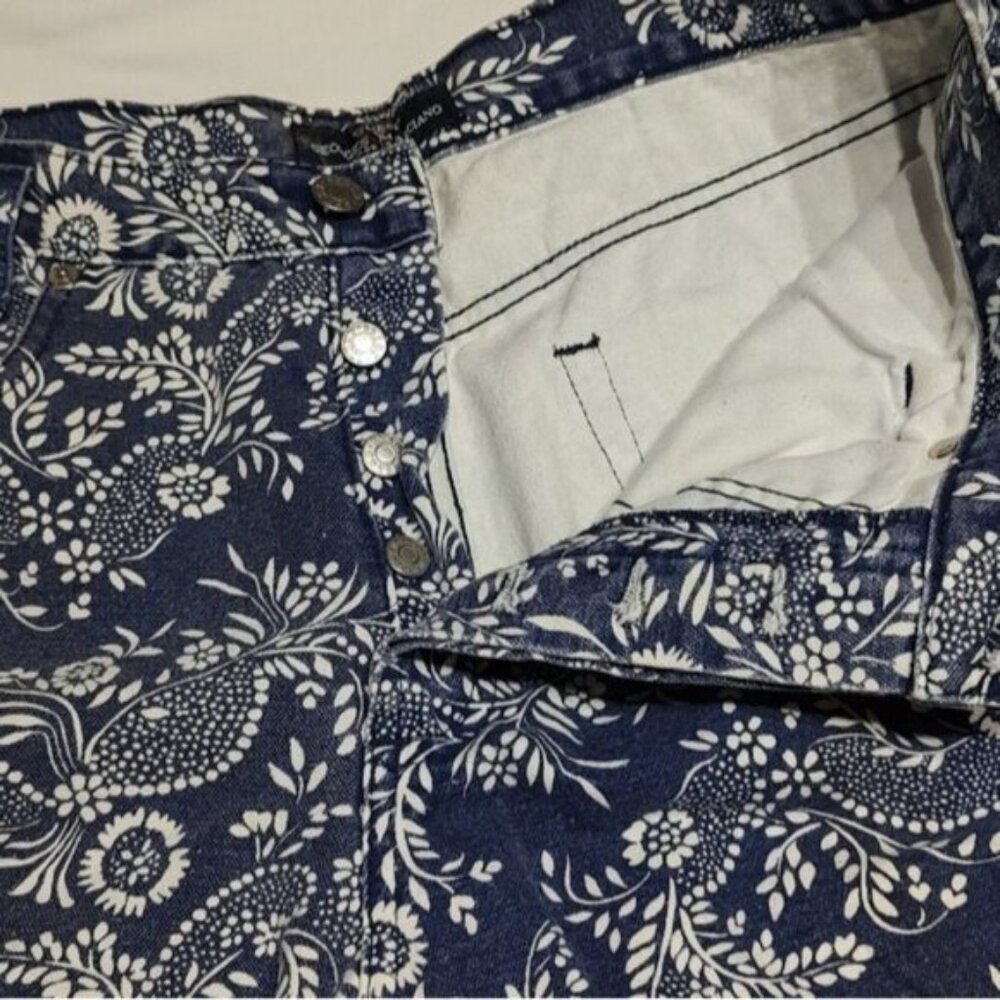 Vintage 90s Grunge Bandana Print Denim Shorts 3 Guess George Marciano - Picture 3 of 10